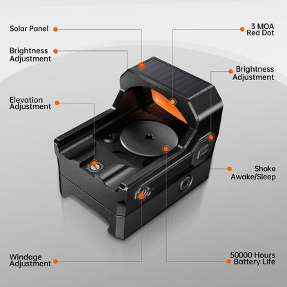AZV PCO-S with Base Reflex Red Dot Sight with Solar