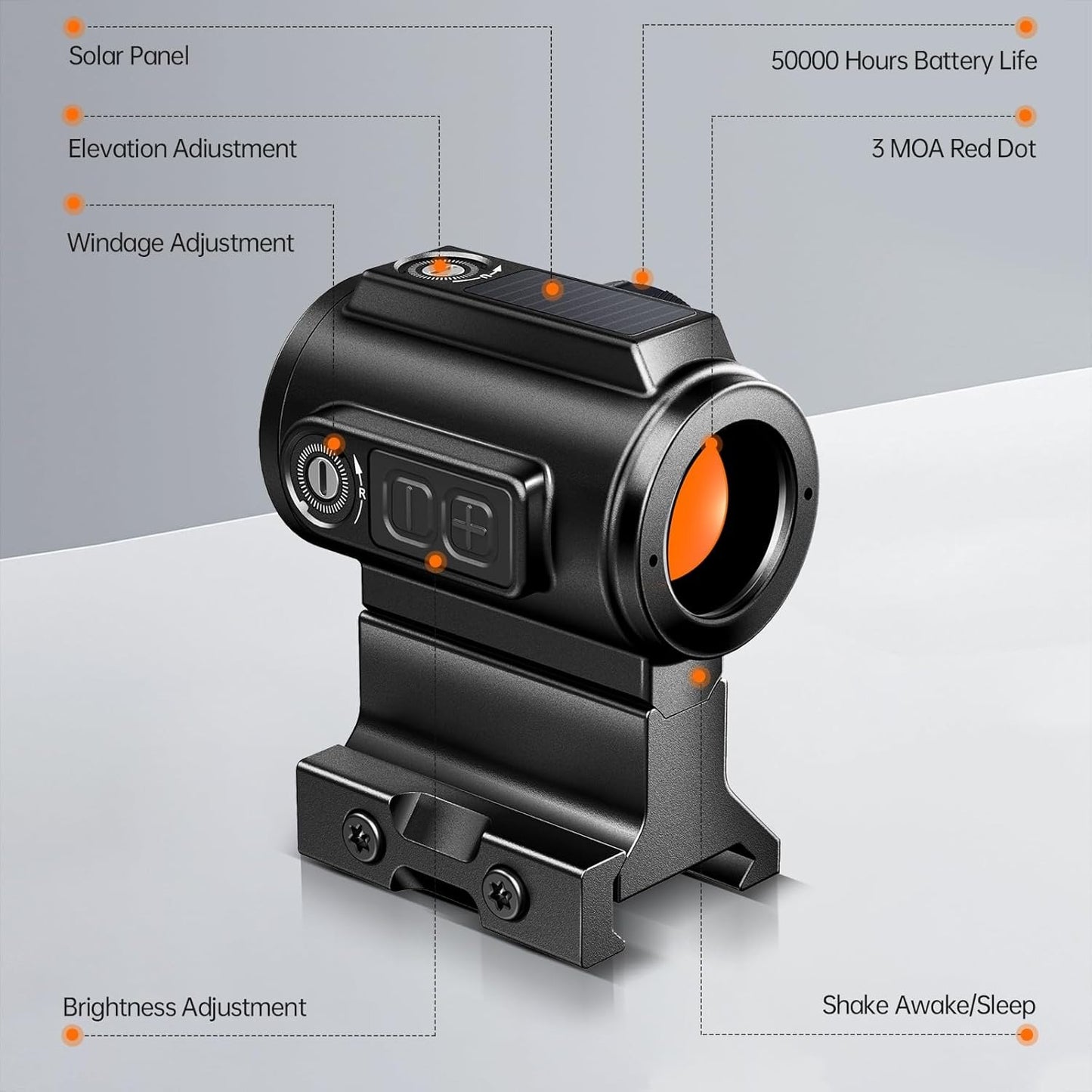 AZV QSO-S Solar Red Dot Sight for Rifle